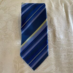 Escada Navy and Yellow Striped Men's Tie